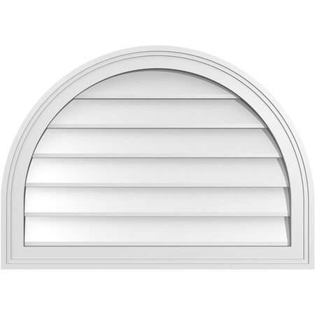 Ekena Millwork Round Top Surface Mount PVC Gable Vent w/ 2"W x 1-1/2"P Brickmould Frame, 28"W x 20"H GVPRT28X2002SN